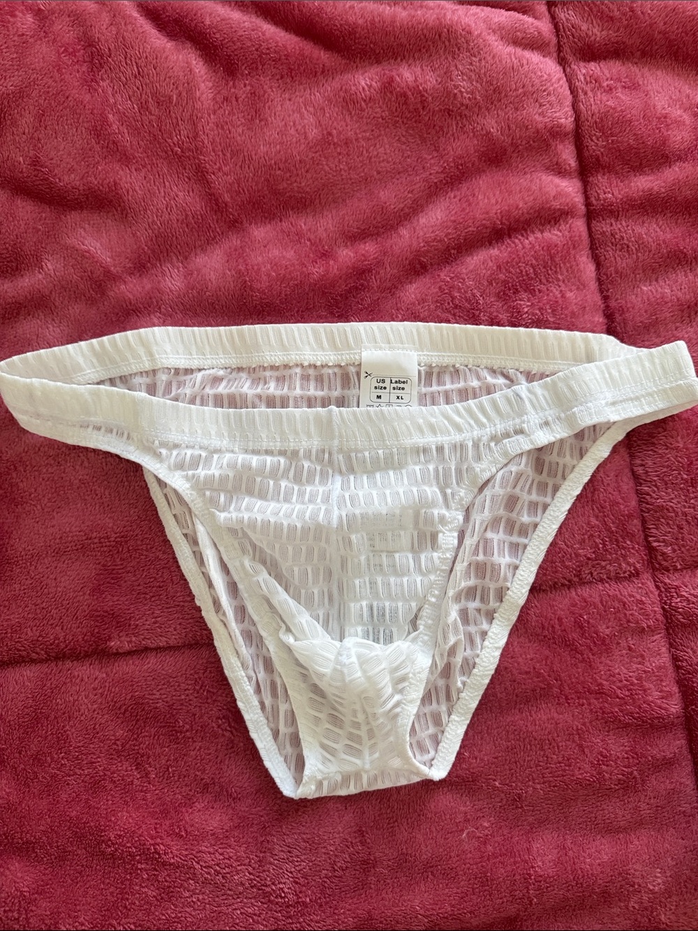 Men's White Mesh Bikini Briefs - Breathable Support - Picture 1 of 3